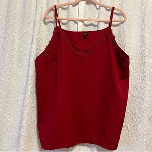 Plus Size Red Lace Tank Top